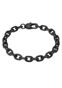 Gliederarmband True Rebels "TR302" Gr. 19, schwarz, Armb&auml;nder, Herren, 19, Edelstahl, Gliederarmband