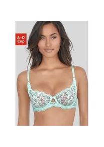 B&uuml;gel-BH Lascana "Nikoletta", Damen, Gr. 85, Cup B, t&uuml;rkis, Spitze, Obermaterial: 88% Polyamid, 12% Elasthan, BHs B&uuml;gel-BH, aus floraler Stickereispitze, sexy Dessous