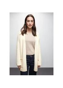 Cardigan Street One, Damen, Gr. 34, soft beige, Strick, Obermaterial: 78% Polyamid, 12% Polyacryl, 10% Baumwolle, unifarben, ca. Mitte Oberschenkel, Rundhals, Strickjacken, lang und in Federgarn-Qualit&auml;t, offen