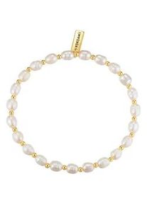 Perlenarmband YOKOAMII "Y508", wei&szlig;, Armb&auml;nder, Damen, Messing, Perlenarmband, mit S&uuml;&szlig;wasser-Zuchtperle