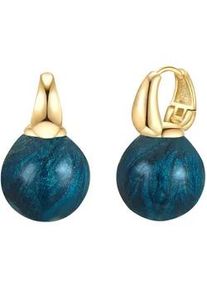 Paar Creolen YOKOAMII "Set: Y500", gelb (gelbgold), Ohrringe, Damen, 29,3mm, gelb vergoldet mit Emaille