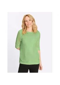 Kurzarmpullover Classic Basics "Kurzarm-Pullover", Damen, Gr. 44, reseda, 100% Polyacryl, unifarben, Pullover