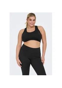 Sport-BH Only Play "ONPDAISY-2 SEAM BRA CUR NOOS", Damen, Gr. 44/46, N-Gr, schwarz, Jersey, Obermaterial: 92% Polyamid, 8% Elasthan, unifarben, slim fit, BHs Sport-BH