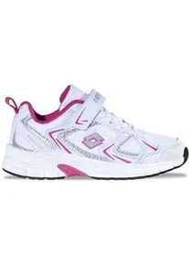 Sneaker Lotto, Kinder, Gr. 34, wei&szlig;, pink, Kunstfaser, Synthetik, Schuhe Sneaker, - ohne Schn&uuml;ren: mit Elastiksenkeln