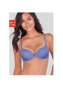 Schalen-BH Lascana "Ela - perfect basic", Damen, Gr. 80, Cup A, blau (kornblumenblau), Microtouch, Obermaterial: 82% Polyamid (TACTEL), 18% Elasthan (LYCRA), Basic, BHs Schalen-BH, mit B&uuml;gel aus seidiger Microfaser, Topseller