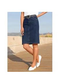 Jeansrock Casual Looks, Damen, Gr. 42, blau, stone, washed, 99% Baumwolle, 1% Elasthan, unifarben, kurz, R&ouml;cke Jeansrock