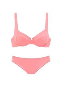 B&uuml;gel-Bikini s.Oliver, Damen, Gr. 40, Cup C, orange (peach), Recycling-Polyamid, unifarben, Bikini-Sets B&uuml;gel-Bikini, mit komfortablem Schnitt