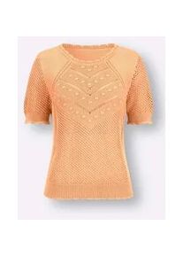 Ajourpullover Inspirationen "Pullover", Damen, Gr. 40, apricot, 100% Baumwolle, unifarben, Pullover