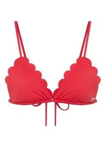 Triangel-Bikini-Top HUGO UNDERWEAR, Damen, Gr. XL, N-Gr, open pink 693, Microfaser, Obermaterial: 80% Polyamid, 20% Elasthan, Bikini-Oberteile, wellenf&ouml;rmige Kanten, B&auml;nder zum binden