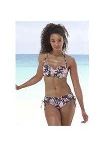 Bikini-Hose Buffalo "Branda", Damen, Gr. 36, N-Gr, bunt (braun, apricot), Recycling-Polyamid, bedruckt, Badehosen Bikini-Hose, in h&ouml;her geschnittener Form