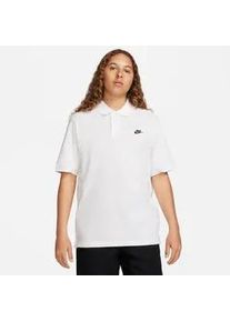 Poloshirt Nike SPORTSWEAR "Nike Club Men's Short-Sleeve Polo", Herren, Gr. L, wei&szlig;, schwarz, Obermaterial: 100% Baumwolle, normal, Rundhals, Shirts, gerade Passform, mit klassischem Umschlagkragen, sportlicher Stil