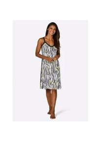 w&auml;schepur Nachthemd W&Auml;SCHEPUR "Nachthemd", Damen, Gr. 44/46, Normalgr&ouml;&szlig;en, schwarz, limone, bedruckt, 95% Viskose, 5% Elasthan, bedruckt, gemustert, mehrfarbig, unifarben, Kleider Nachthemd