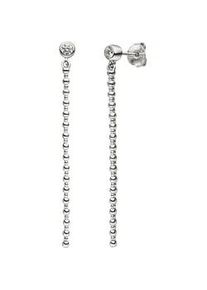 Paar Ohrh&auml;nger Jobo "Ohrringe h&auml;ngend 53 mm lang", silber 925, wei&szlig;, Ohrringe, Damen, Silber 925 (Sterlingsilber), 925 Silber mit Zirkonia