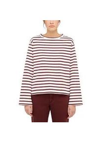 Langarmshirt Mustang "Damen Style Sutton", Damen, Gr. S, braun, Jersey, 100% Baumwolle, Rundhals, Shirts Langarmshirt