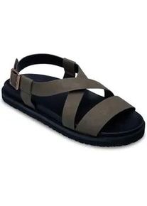 Sandale Roxy "Zaho Crossed", Damen, Gr. 8(38), oil gr&uuml;n, Obermaterial:Obermaterial: 95% synthetisches PU/5% Metall, Futter: 100% synthetisches PU, Laufsohle: 100% EVA;, Schuhe Sandale