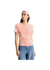 Marc O'Polo T-Shirt MARC O'POLO DENIM "aus weichem Rippjersey", Damen, Gr. M, peony pink, Obermaterial: 96% Baumwolle, 4% Elasthan, unifarben, Basic, slim fit, Rundhals, normaler Saum, Shirts T-Shirt