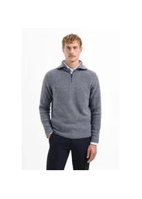 Stehkragenpullover NO EXCESS "NO EXCESS Wollpullover mit hohem Rei&szlig;verschluss", Herren, Gr. 3XL, washed blau, 41% Acryl, 31% Baumwolle, 17% Nylon, 8% Wolle, 3% Elasthan, Pullover Stehkragenpullover
