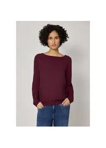 Langarmbluse Street One, Damen, Gr. 38, truffle rot, Stoff, 100% Viskose, unifarben, normal normal, U-Boot-Ausschnitt, elastischer Bund, Blusen, mit Elastikbund