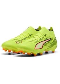 Fu&szlig;ballschuh Puma "ULTRA 6 MATCH+ FG/AG", Herren, Gr. 45, gelb alert, Puma schwarz, glowing rot, lime squeeze, Synthetik, Schuhe Fu&szlig;ballschuh, f&uuml;r Rasenpl&auml;tze, kn&ouml;chelhohe Form, mit Schn&uuml;rung