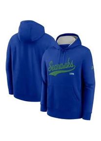 Kapuzenpullover Nike "Nike Hoodie Seattle Seahawks Nike Club Fleece", Damen, Gr. XXL, blau, 82% Baumwolle, 18% Polyester, Pullover Kapuzenpullover