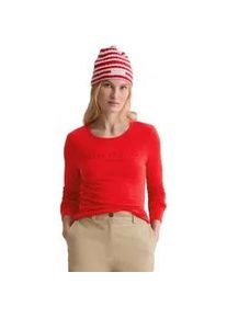 Marc O'Polo Langarmshirt MARC O'POLO "aus Slub Jersey", Damen, Gr. S, bright rot, Obermaterial: 100% Baumwolle, unifarben, Basic, regular fit, Rundhals, normaler Saum, Shirts Langarmshirt