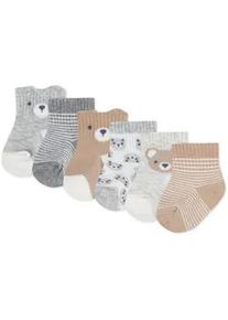 Socken HUGGIES BABYWEAR "HGHB 6PK SOCK", Damen, Gr. 1, huggies snow wei&szlig;, Baumwollmischung, Intarsienmuster, Socken Socken, mit Stickereien