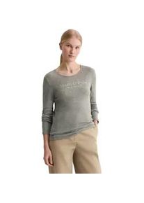 Marc O'Polo Langarmshirt MARC O'POLO "aus Slub Jersey", Damen, Gr. XXS, warm granite melange, Obermaterial: 100% Baumwolle, unifarben, Basic, regular fit, Rundhals, normaler Saum, Shirts Langarmshirt