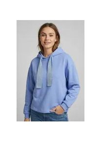Kapuzensweatshirt Pieces "PCCHILLI LS GLITTER HOODIE NOOS BC", Damen, Gr. L, hydrangea detail:wide lurex, Sweatware, Obermaterial: 50% Baumwolle, 50% Polyester, unifarben, regular fit normal, ohne Ausschnitt, Rippstrickb&uuml;ndchen, Sweatshirts, mit Kordelzug in Kontrastfarbe