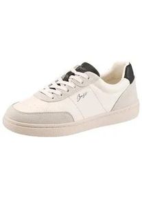 Sneaker BOSS ORANGE "Everlynn Tenn", Damen, Gr. 37, creme, schwarz, Lederimitat, kontrastfarbene Details, Schuhe Sneaker, Schn&uuml;rschuh, Freizeitsneaker, Halbschuh mit Kontrastdetails