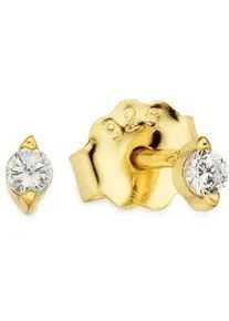 Paar Ohrstecker "Silberohrstecker gelbgoldfarben vergoldet mit wei&szlig;en Zirkonia", gelbgoldfarben, kristallwei&szlig;, kristallwei&szlig;, ANISTON JEWELRY & WATCHES, Ohrringe, Damen, 3mm, Silber 925 (Sterlingsilber), mit Zirkonia (synth.)