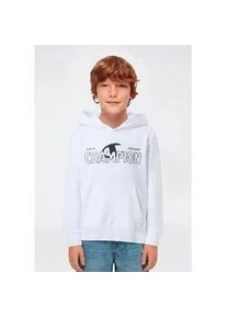 Kapuzensweatshirt Champion "Graphic Terry Hoodie", Jungen, Gr. L (152/158), wht, Obermaterial: 54% Baumwolle, 46% Polyester, Sweatshirts, f&uuml;r Kinder, sportlicher Stil, mit Kapuze, bequemer Schnitt