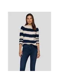 Strickpullover Rabe "Pullover", Damen, Gr. 46, dunkelblau, 50%Wolle, 30%Polyamid, 20%Modal, geringelt, gerade, gerader Abschluss, Pullover Strickpullover