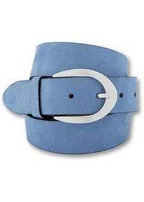 Bernd G&ouml;tz Lederg&uuml;rtel BERND G&Ouml;TZ "Lederg&uuml;rtel aus samtigem Velours in Trendfarben", Damen, Gr. 105, blau, Rindsleder, G&uuml;rtel Lederg&uuml;rtel