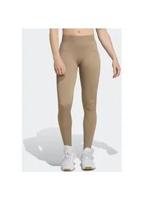 Trainingstights Adidas PERFORMANCE "WE KNIT 1/1 L", Damen, Gr. XL, N-Gr, chalky braun, Obermaterial: 72% Polyamid, 22% Polyester, 6% Elasthan, Hosen, nahtloses Strickmaterial, st&uuml;tzend, mit CLIMACOOL