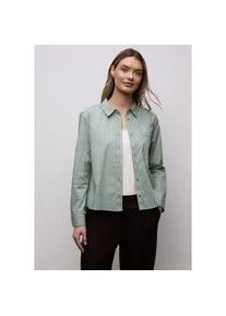 Langarmbluse Street One, Damen, Gr. 34, schwarz mint gr&uuml;n, Web, 79% Baumwolle, 19% Polyamid, 2% Elasthan, gestreift, normal normal, V-Ausschnitt, B&uuml;ndchen, Blusen, mit Brusttasche