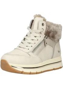 Sneaker Mustang SHOES "Mustang Shoes Sneaker Lederimitat/Textil", Damen, Gr. 38, ivory, Lederimitat, Textil, Schuhe Sneaker