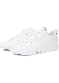 Sneaker Tommy Hilfiger "HARLEM STREET LTH", Herren, Gr. 43, wei&szlig;, Leder, Lederimitat, Schuhe Sneaker, Freizeitschuh, Halbschuh, Schn&uuml;rschuh mit TH-Logo -klein ausfallend
