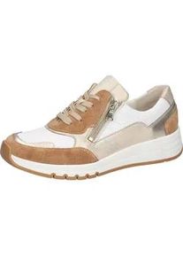 Waldl&auml;ufer Keilsneaker WALDL&Auml;UFER, Damen, Gr. 7,5 (41), braun, goldfarben, wei&szlig;, Nappaleder, Nubukleder, Veloursleder, mehrfarbig, metallic, Schuhe, Schn&uuml;rschuh, Halbschuh, Freizeitschuh mit Luftkammern-Laufsohle