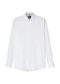 Businesshemd OLYMP "OLYMP No. Six 24/Seven, super slim, Modern Kent", Herren, Gr. 40, Normaler Arm, wei&szlig;, 64% Baumwolle, 27% Polyester, 9% Elasthan, Hemden