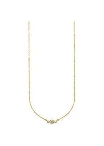 Kette mit Anh&auml;nger Bruno Banani "Schmuck Geschenk gelbgoldfarben vergoldet mit kleinem Anh&auml;nger", gelbgoldfarben, kristallwei&szlig;, Halsketten, Damen, Silber 925 (Sterlingsilber), L: 45 B: 1,1mm, mit Zirkonia (synth.), B:1,1mm