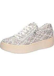 Waldl&auml;ufer Plateausneaker WALDL&Auml;UFER, Damen, Gr. 8,5 (42,5), beige, leo, Textil, gemustert, Schuhe Plateausneaker, Schn&uuml;rschuh, Halbschuh, Freizeitsneaker im Leo-Look