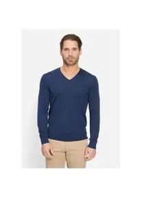 Strickpullover OLYMP "OLYMP Casual Strick", Herren, Gr. L, royal, 85% Schurwolle, 15% Seide, Pullover Strickpullover