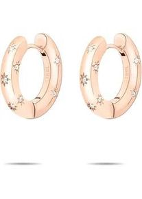 Paar Creolen Tamaris "Schmuck Geschenk Creolen mit funkelnden Steinchen Little Twinkle", ros&eacute;goldfarben, kristallwei&szlig;, kristallwei&szlig;, Ohrringe, Damen, 18,5mm, Edelstahl, mit Zirkonia (synth.)