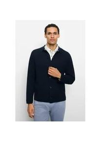 Strickpullover OLYMP "OLYMP Casual Strick, Overshirt", Herren, Gr. M, marine, 55% Baumwolle, 45% Polyester, Pullover Strickpullover