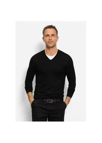Strickpullover OLYMP "OLYMP Casual Strick", Herren, Gr. 3XL, schwarz, 85% Schurwolle, 15% Seide, Pullover Strickpullover