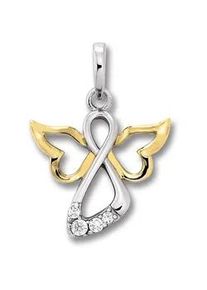 Kettenanh&auml;nger ONE ELEMENT "Zirkonia Engel Anh&auml;nger aus 925 Silber", silber, Schmuckanh&auml;nger, M&auml;dchen, Silber 925 (Sterlingsilber), Kettenanh&auml;nger, Kleines Statement &ndash; pers&ouml;nlich, stilvoll, alltagstauglich