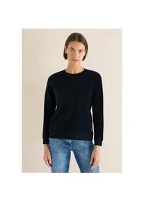 Langarmshirt Cecil, Damen, Gr. XXL (46), universal blau, Web, 78% Baumwolle, 18% Polyester, 4% Elasthan, unifarben, comfort fit normal, Rundhals, B&uuml;ndchen, Shirts Langarmshirt, mit Rundhalsausschnitt