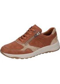 Waldl&auml;ufer Sneaker WALDL&Auml;UFER "K-JOHN", Herren, Gr. 7 (40,5), cognac, beige, Nubukleder, Veloursleder, unifarben mit Farbeinsatz, Schuhe Sneaker, Schn&uuml;rschuh, Bequemschuh, K-Weite, mit seitlichem Rei&szlig;verschluss