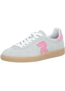 Sneaker Rieker SPORT "San Diego Swing2GO", Damen, Gr. 40, eisblau, rosa, Veloursleder, unifarben mit Farbeinsatz, Schuhe Sneaker, Retro-Sneaker, Freizeitschuh, Halbschuh mit herausnehmbarem Fu&szlig;bett, Topseller