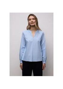 Langarmbluse Street One, Damen, Gr. 38, original blau, Web, 79% Baumwolle, 19% Polyamid, 2% Elasthan, gestreift, normal normal, Rundhals, elastischer Bund, Blusen, mit geschlitztem Rundhalsausschnitt